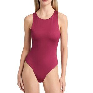 NEW BP. Butter Tank Bodysuit in Burgundy Beauty Size XS